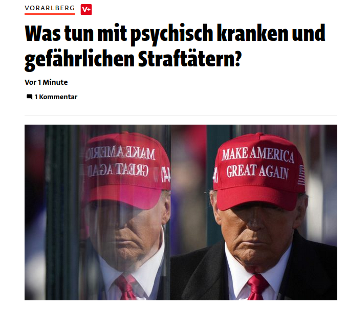 Bildunterschrift + Trump-Foto